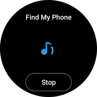 Press Stop when you've found your phone. Press Stop when you've found your phone.