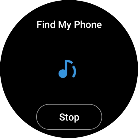 Press Stop when you've found your phone. Press Stop when you've found your phone.
