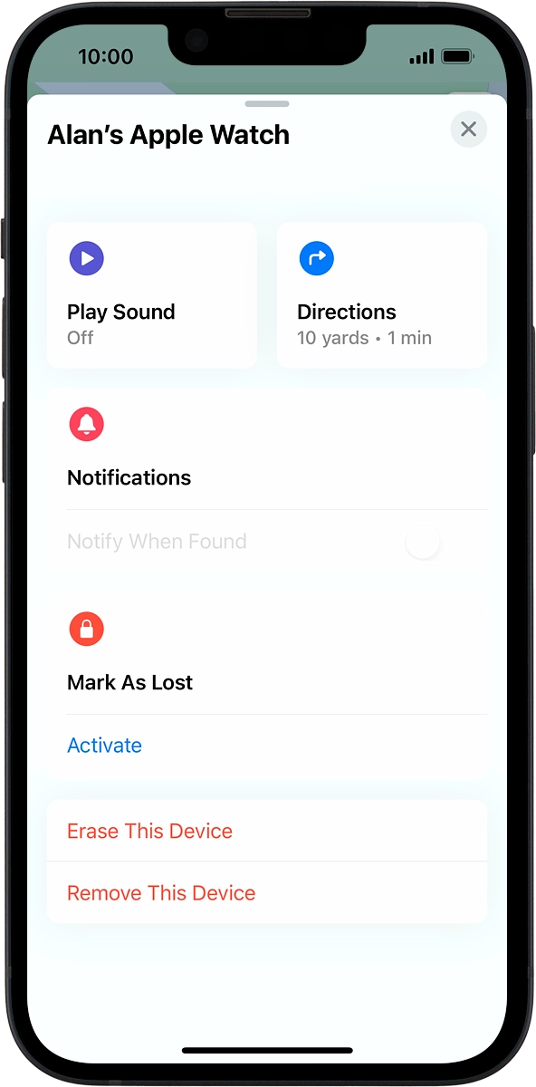 On your phone: Press Play Sound.