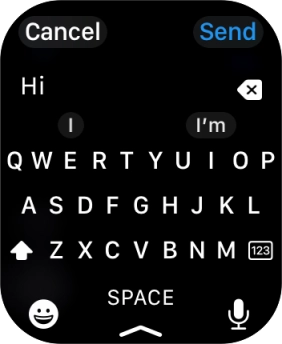 Press the microphone icon and record the message.