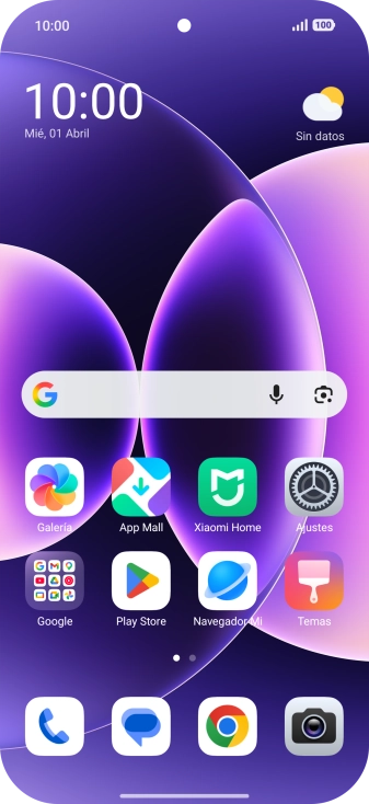 Desliza el dedo hacia abajo desde la parte superior de la pantalla.