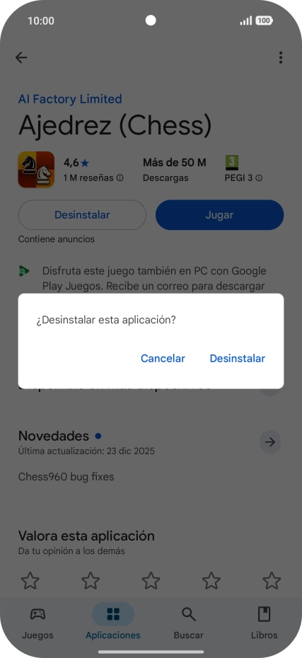 Pulsa Desinstalar.