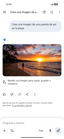 También puedes pedir a Gemini que genere una fotografía partiendo de tu descripción. También puedes pedir a Gemini que genere una fotografía partiendo de tu descripción.