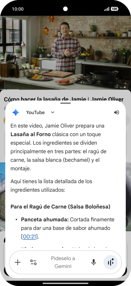 La respuesta de Gemini a tu pregunta se visualiza ahora en la pantalla. La respuesta de Gemini a tu pregunta se visualiza ahora en la pantalla.