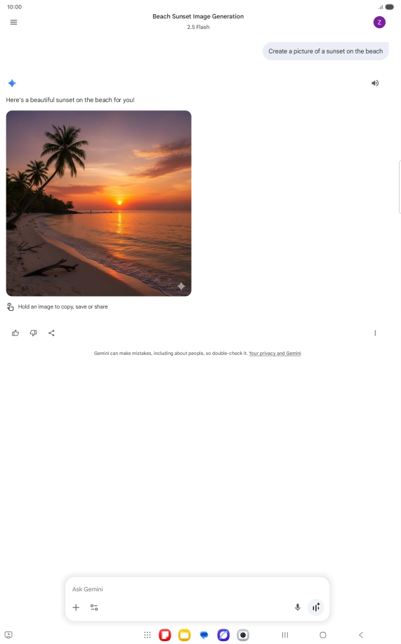 You can also ask Gemini to generate a picture based on your description.