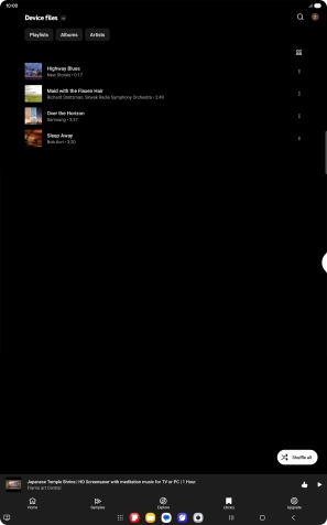 Press the required audio file.