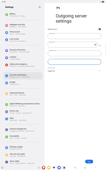 Press the drop down list below 