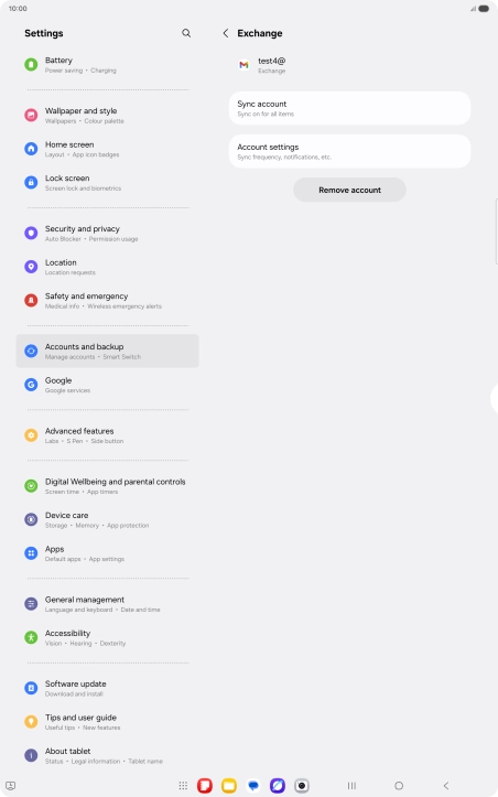 Press Remove account.