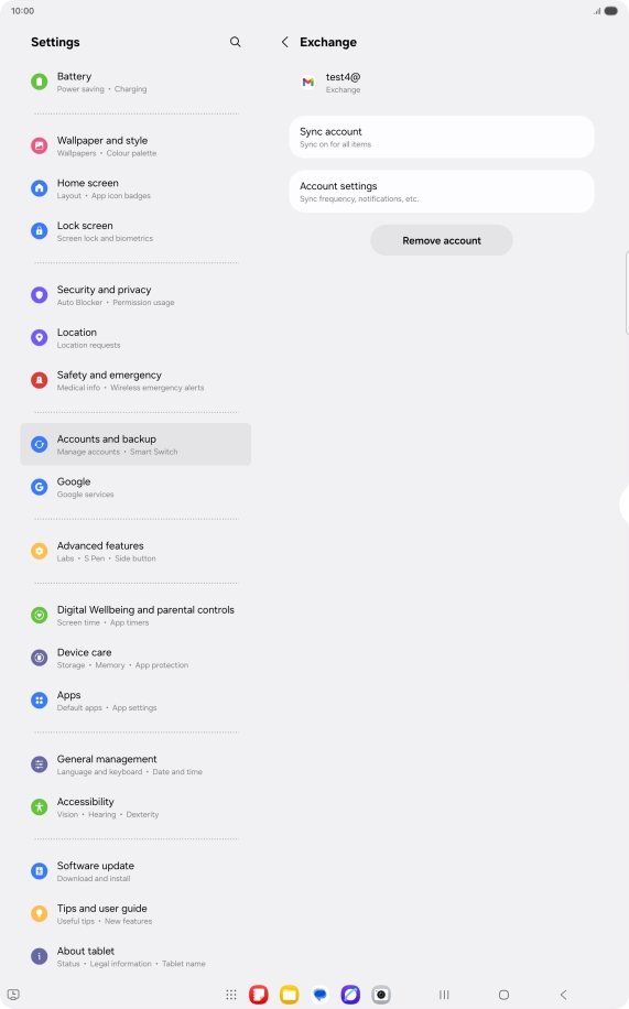 Press Remove account.