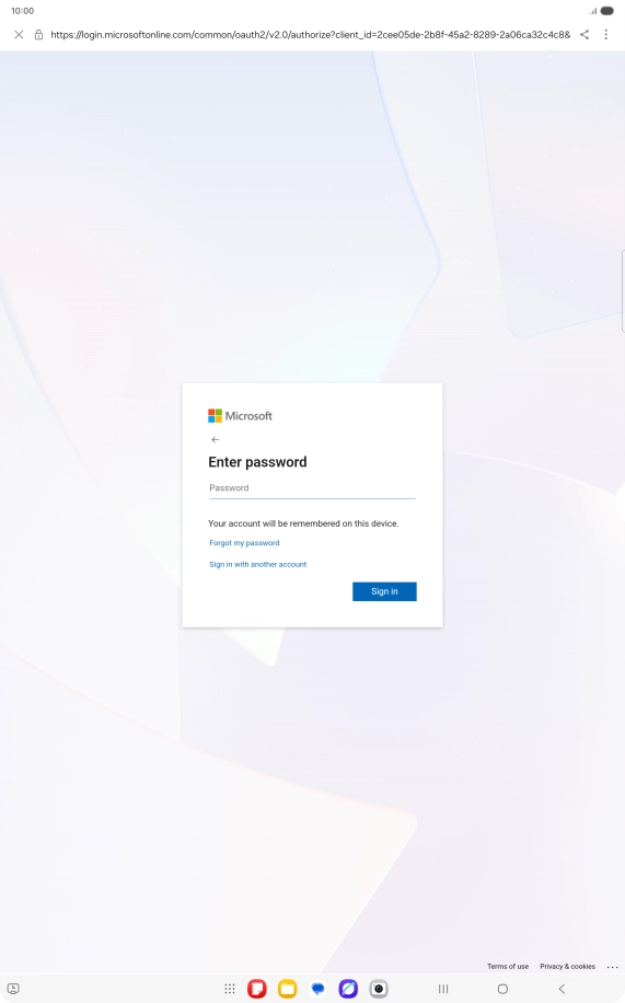 Press Password and key in the password for your email account.