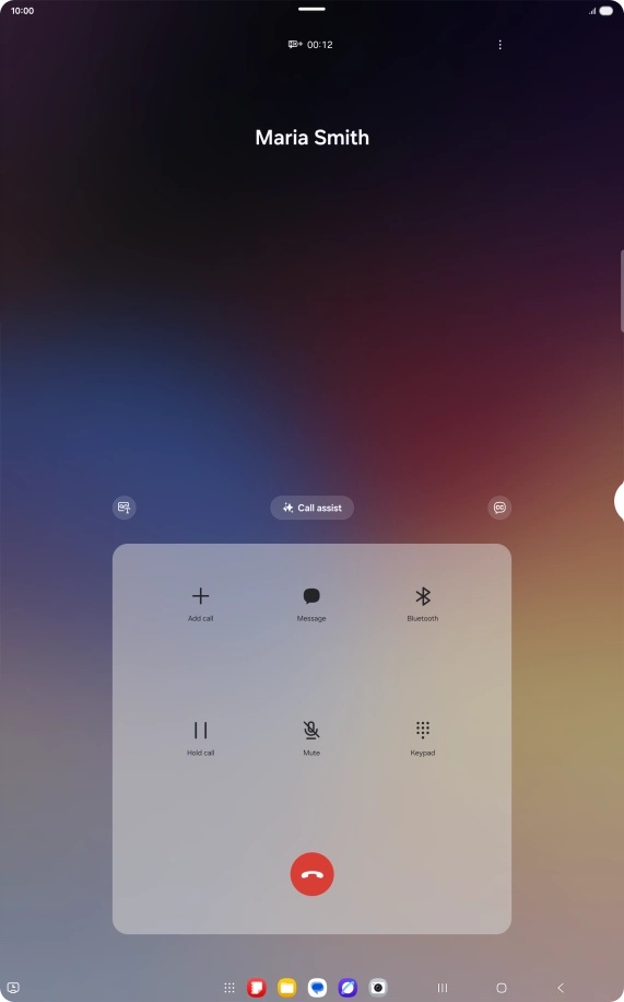 To use Galaxy AI for translation during a call, press Call assist.