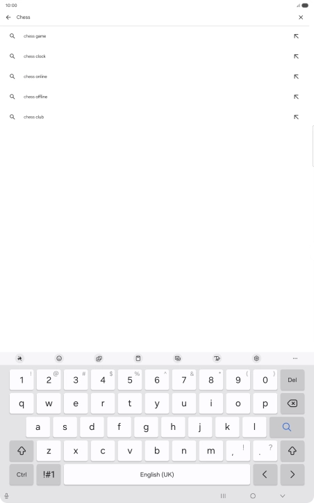 Key in the name or subject of the required app and press the search icon.