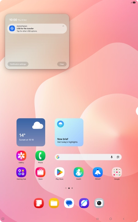 Press Tap for other USB options..