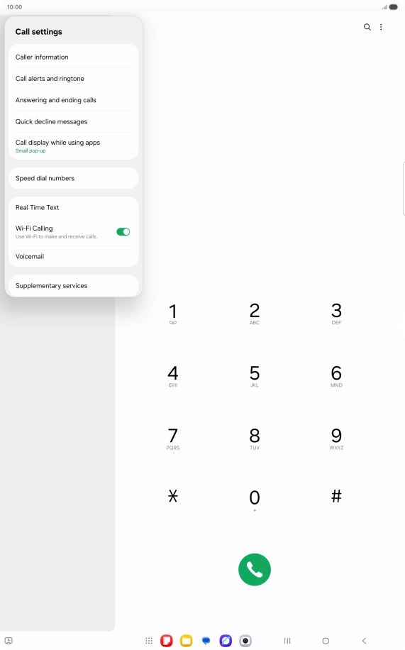 Press Supplementary services.