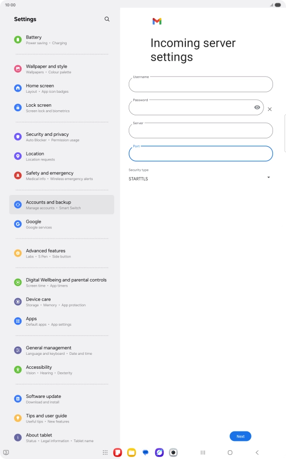 Press the drop down list below 