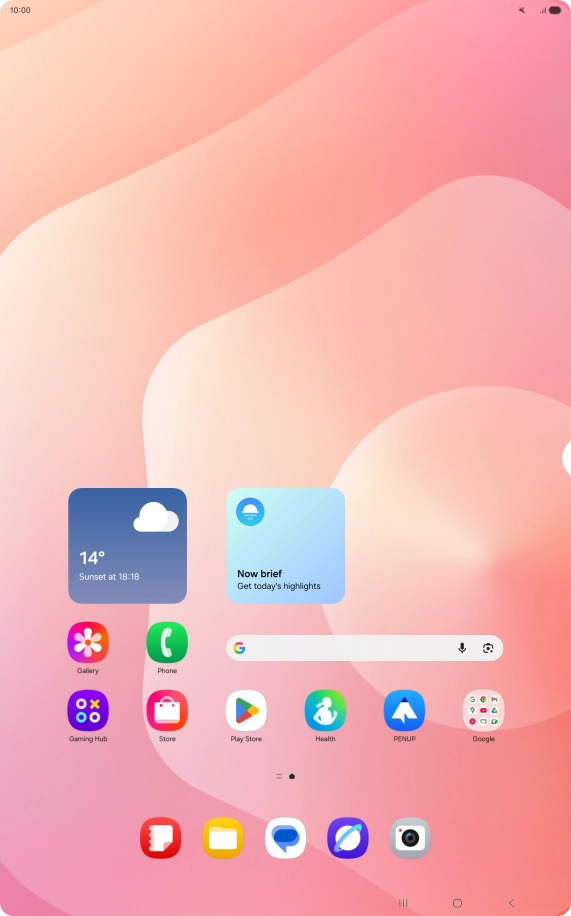 The silent mode icon shows that silent mode is turned on and all tablet sounds are turned off.