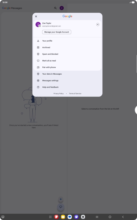 Press Messages settings.