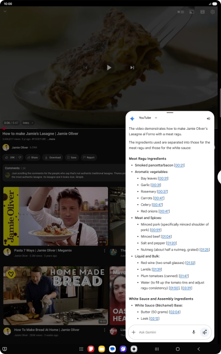 The answer from Gemini to your question is displayed.