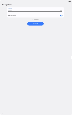 Key in the password for the Wi-Fi network and press Connect.