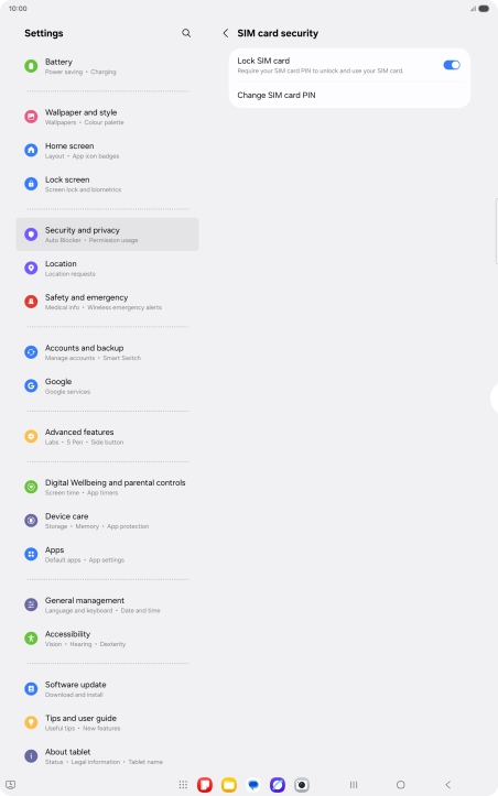 Press Change SIM card PIN.