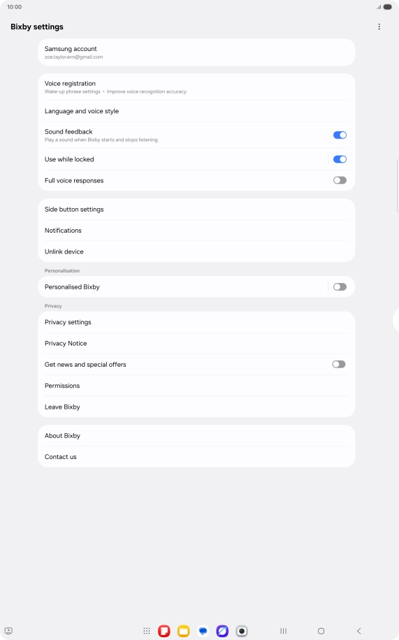 Press Voice registration and follow the instructions on the screen to turn automatic activation on or off.
