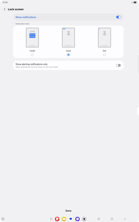 Press the required settings.
