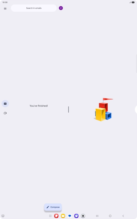 Slide your finger right on the screen.