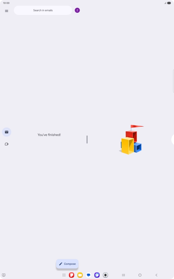 Slide your finger right on the screen.