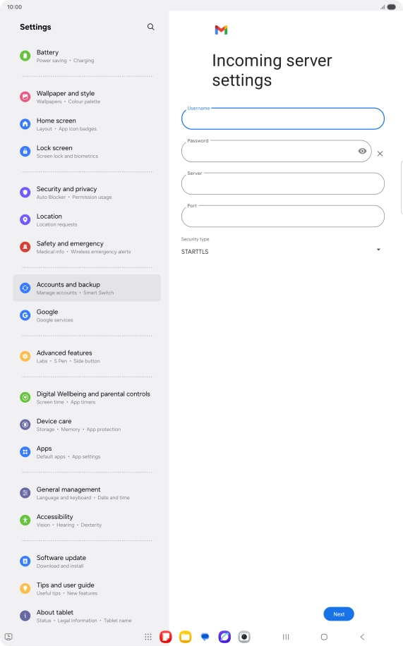 Press the field below 