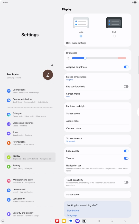 Press the indicator next to 