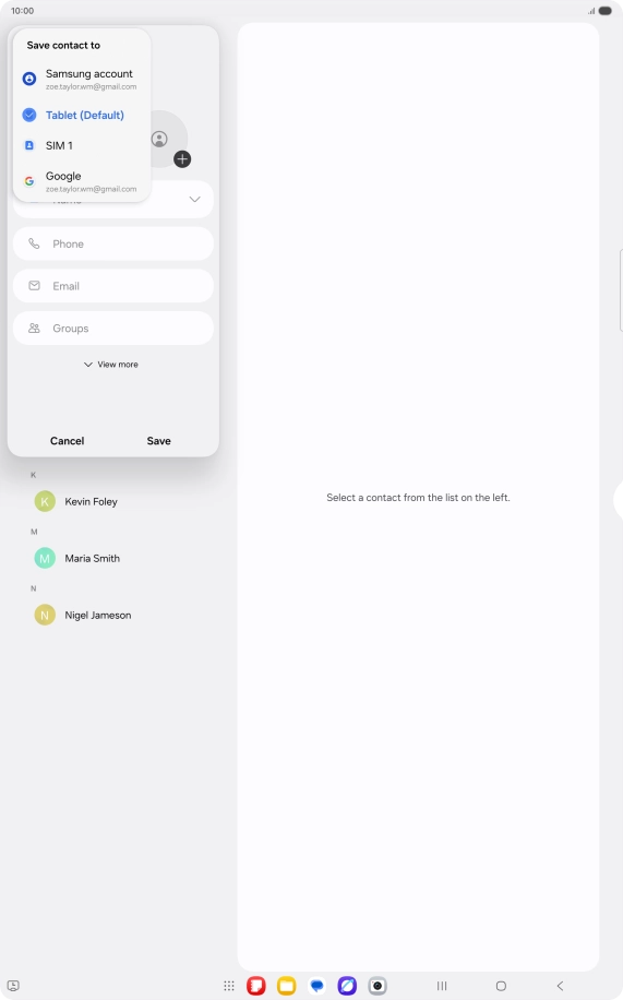 Press the required Google account.