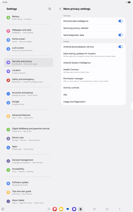 Press Permission manager.