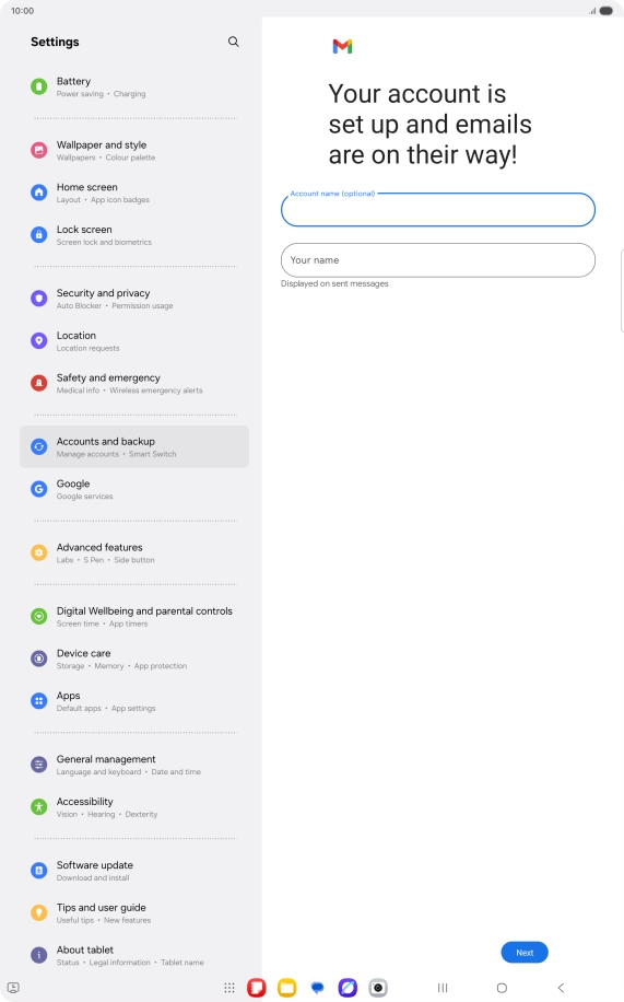 Press Your name and key in the required sender name.