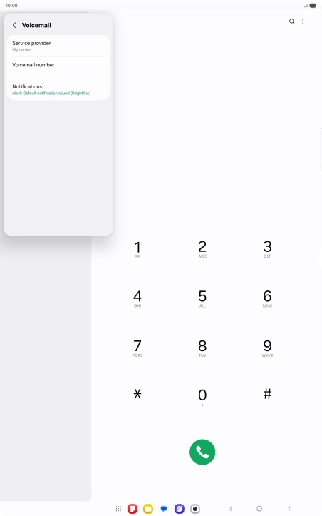 Press Voicemail number.