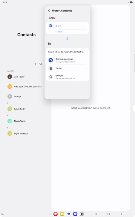 Press the required Google account.
