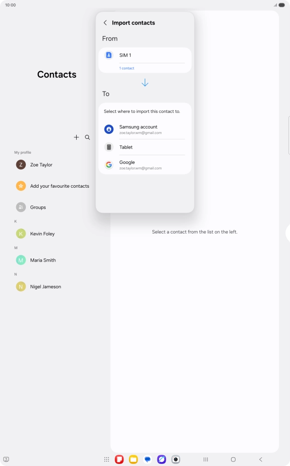 Press the required Google account.