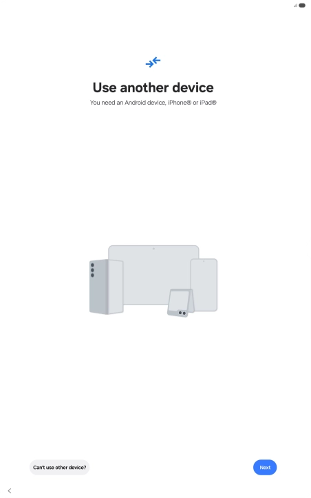 Press Can't use other device?.
