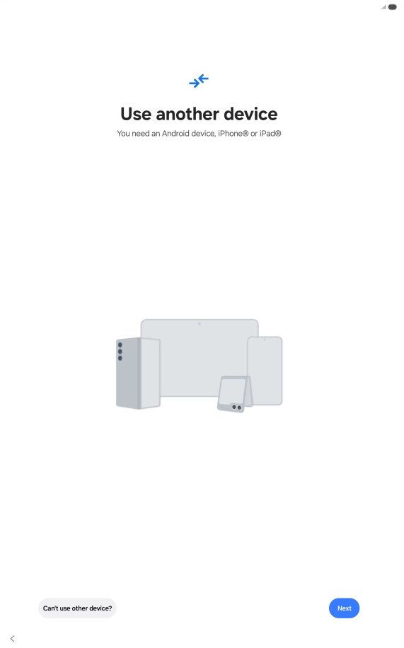 Press Can't use other device?.