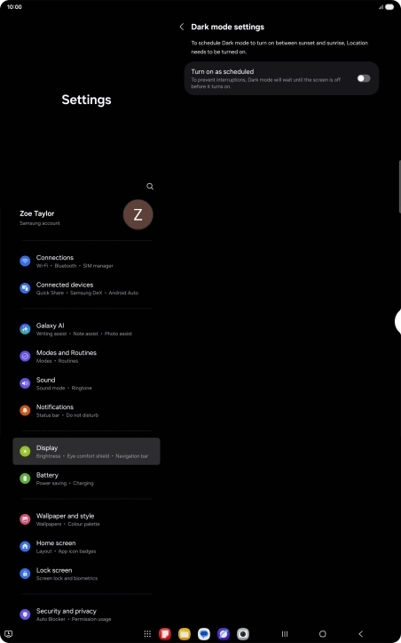 Press the indicator next to 