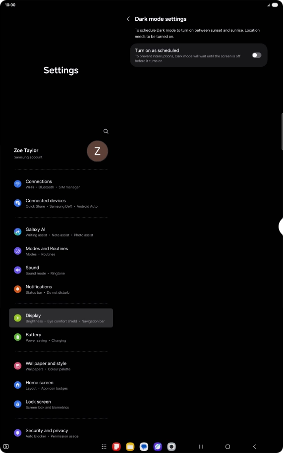Press the indicator next to 
