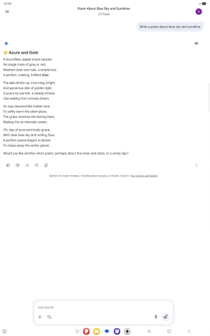 You can ask Gemini to generate a text based on your description.