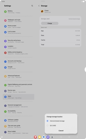 Press the name of the memory card.