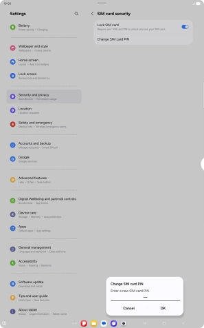 Key in a new four-digit PIN and press OK.