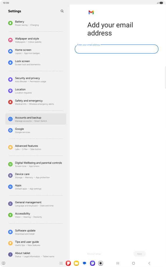 Press the field below 