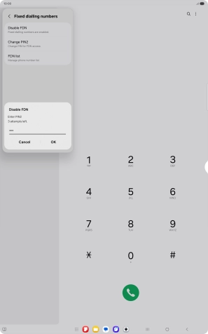 Key in your PIN2 and press OK. The default PIN2 is 1111.