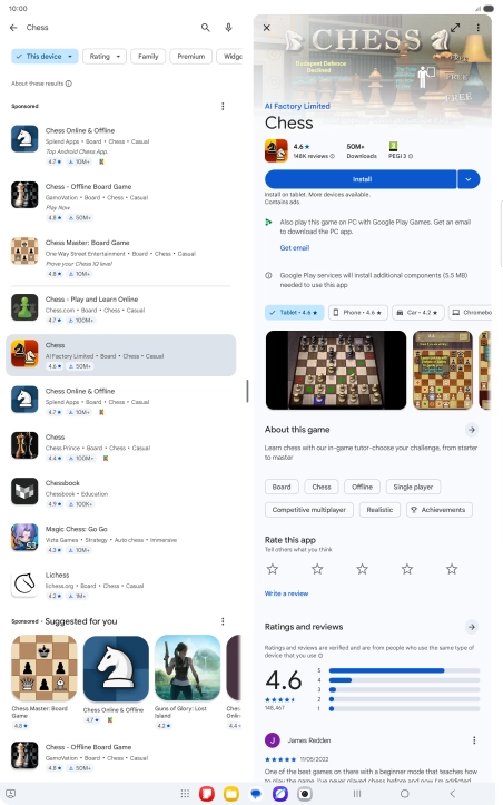 Press Install and follow the instructions on the screen to install the app.