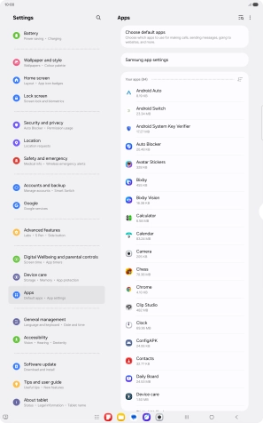 Press the required app.