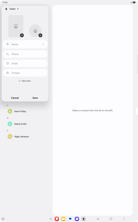 Press the address book drop down list.
