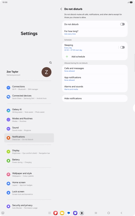 Press the indicator next to 