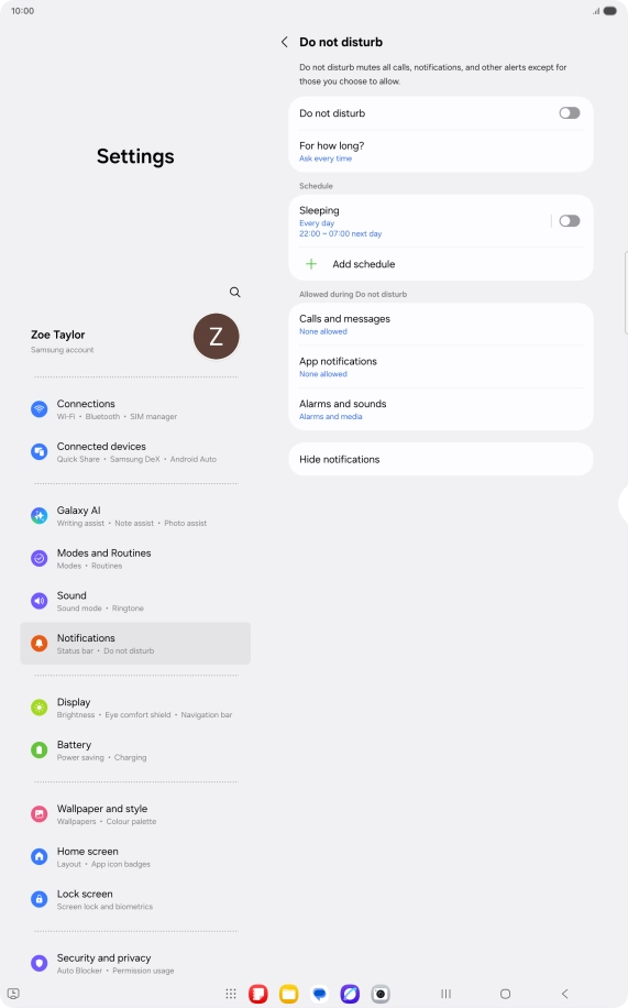 Press the indicator next to 